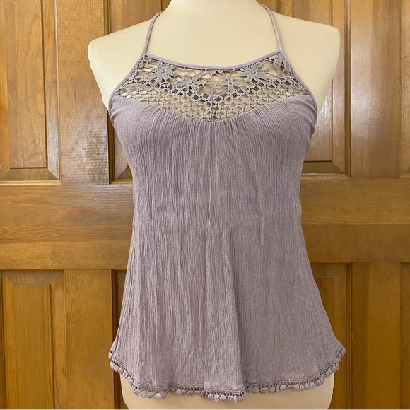 Double Xero Lavender Tope Pattern Halter Top Size S - Picture 2 of 8